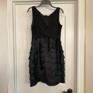 Simple black dress with ruffles